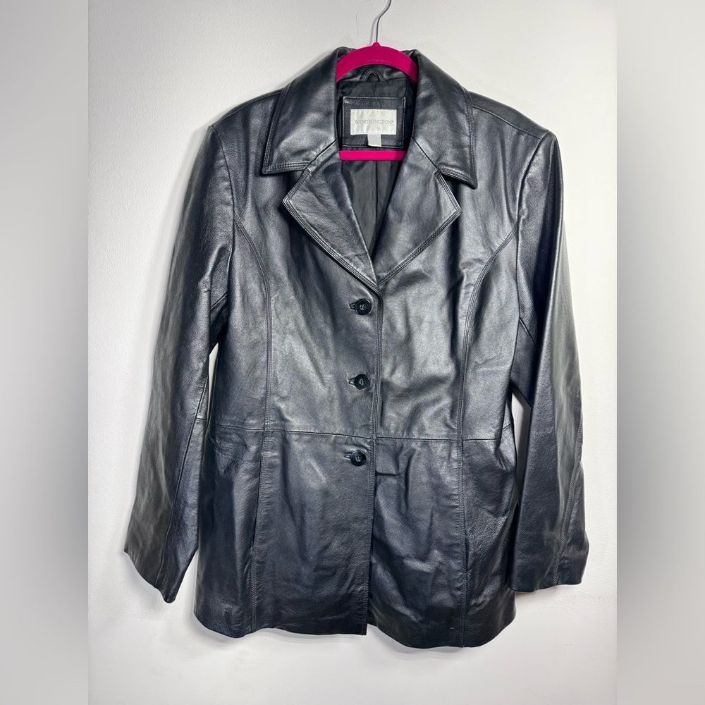 Worthington Women's Charcoal Leather Jacket
